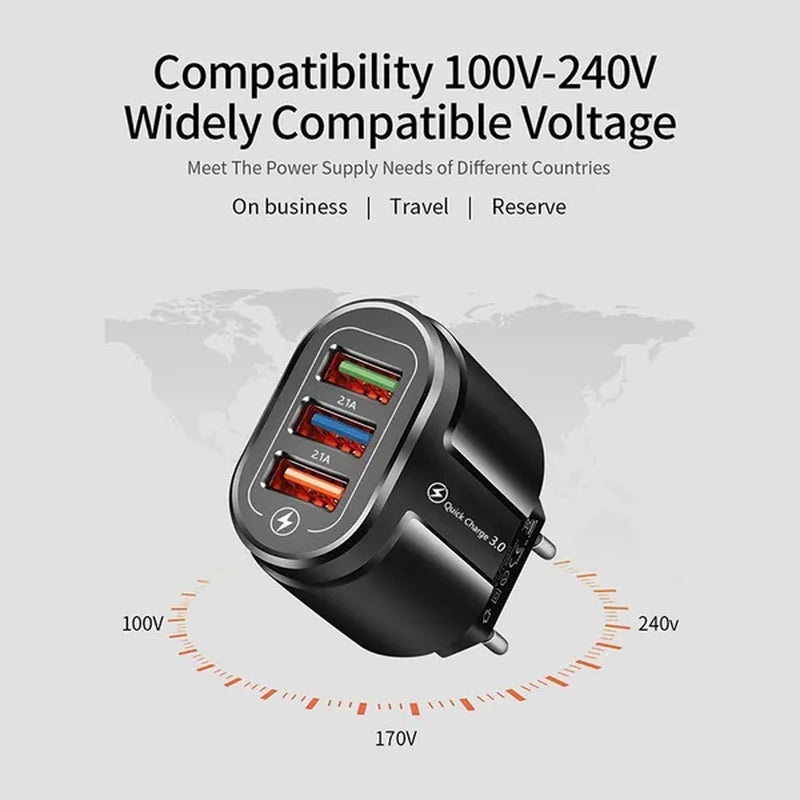 Universal USB Fast Charger for Mobile Phones and Tablets