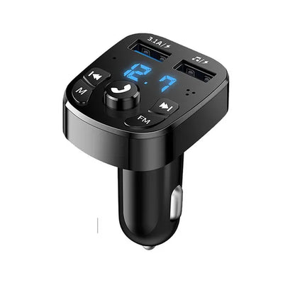 Bluetooth 5.0 FM Transmitter Car Player Kit with Quick Charge 3.0, Dual USB Ports